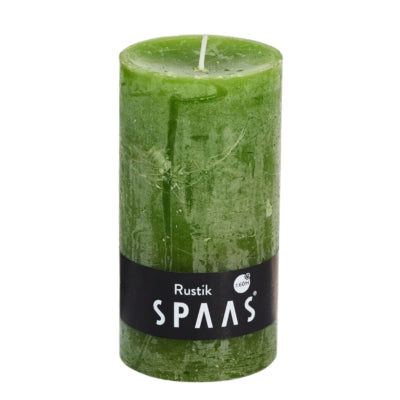 Spaas (r) stompkaars rustic olijfgroen 7 x 13 cm | 8 stuks