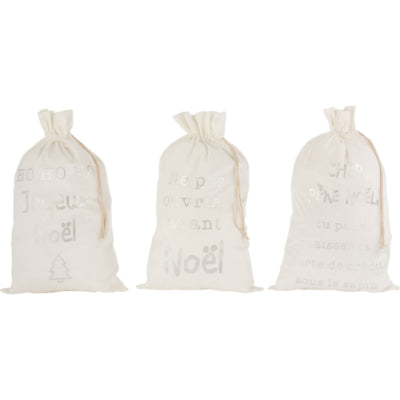 J-Line tas kerst frans 80 cm 3 assorti | 12 stuks