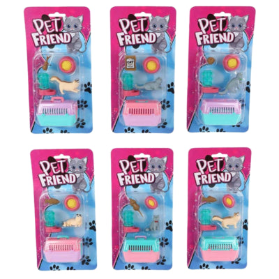 Pet Friend poes met accessoires 7,5 cm 6 assorti | 12 stuks