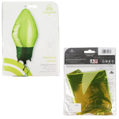 Amscan Folie ballon kerstlamp groen 55 cm | 25 stuks