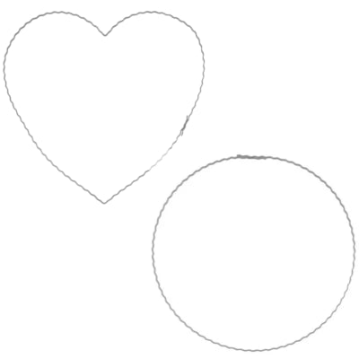 Stern Fabrik decoratie hart ring zilverkleurig 20 cm 2 assorti | 30 stuks