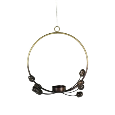 Hanger theelichthouder Cone bronskleurig 22,5 cm | 6 stuks