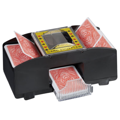 Relaxdays kaartenschudmachine op batterij zwart 2 decks | 6 stuks
