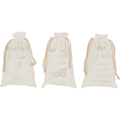 J-Line tas kerst frans 28 cm 3 assorti | 36 stuks