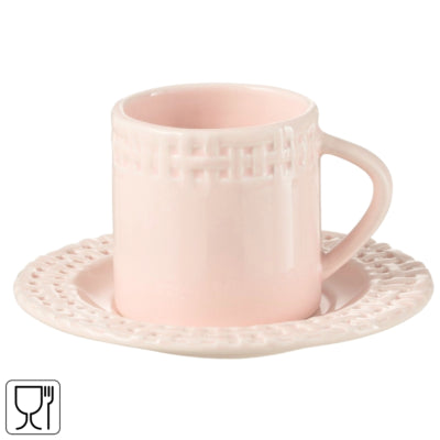J-Line kop en schotel roze 175 ml | 12 stuks