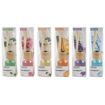 Geurstokjes Air Fresher 100 ml 6 assorti | 24 stuks