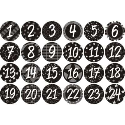 Adventskalender cadeauset DIY zwart 26 cm | 24 stuks