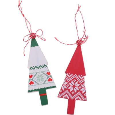 Hanger Kerstboom 2 assorti 13 cm | 24 stuks