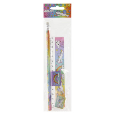 Duckiez Schrijfset eenhoorn 19 cm set van 4 | 24 stuks