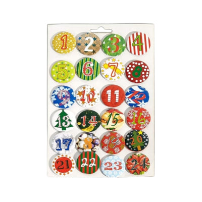 Deco Heitmann Button adventskalender 4 cm set van 24 | 24 stuks