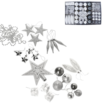 Deco Heitmann kerstballen zilverkleurig 60 stuks | 4 stuks