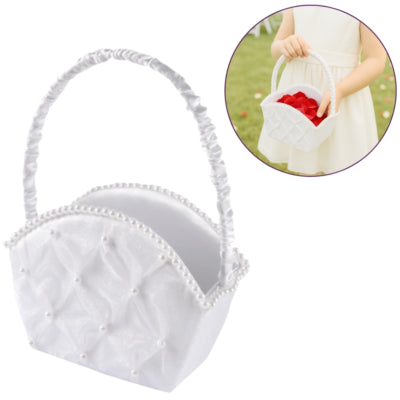 Miss France bloemenmeisjesmand wit 20 cm | 12 stuks