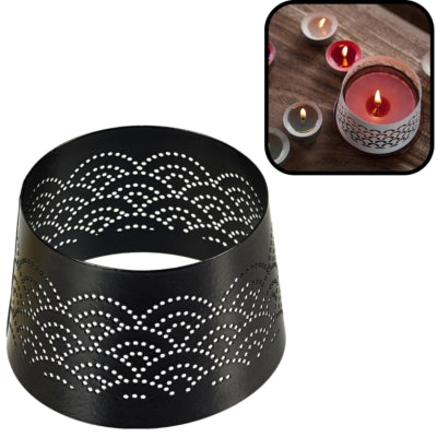 Spaas (r) kapje voor kaarsen lace zwart 8,5 cm | 36 stuks