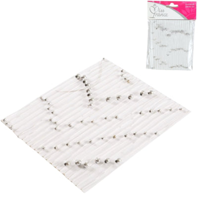 Miss France parelslinger zilverkleurig 5 meter | 48 stuks