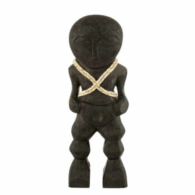 J-Line figuur primitief mangohout zwart 41 cm | 6 stuks