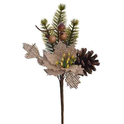 Decoratietak met dennenappel 16 cm | 48 stuks
