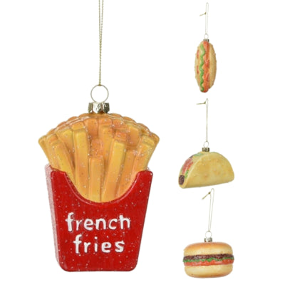 Ngk Home deco kersthanger fastfood 11 cm set van 4 | 5 stuks