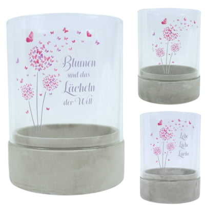 Theelichthouder paardenbloem 20 cm 3 assorti | 3 stuks