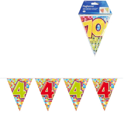 Folat Mini vlaggenlijn blocks 4 jaar, 3mtr.