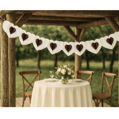 Slinger Heart papier crème 4 m | 24 stuks