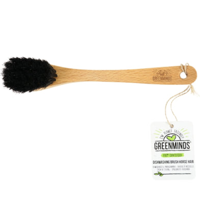 Greenminds afwasborstel paardenhaar hout 15 cm | 12 stuks