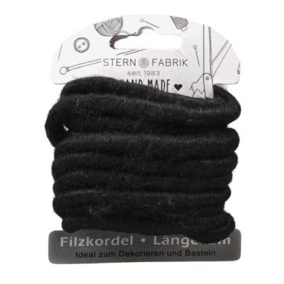 Stern Fabrik vilt koord zwart 2 m | 36 stuks