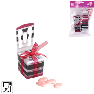 Geschenkverpakking Chair bordeaux zwart set van 6 | 24 stuks