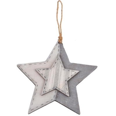 Ngk Hanger star grijs 19 cm | 24 stuks