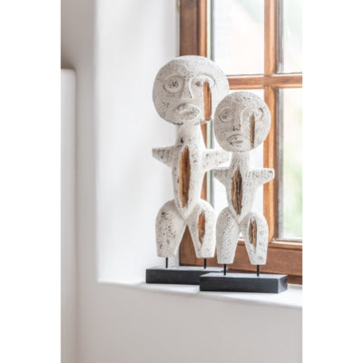 J-Line figuur primitief wit 35 cm | 3 stuks