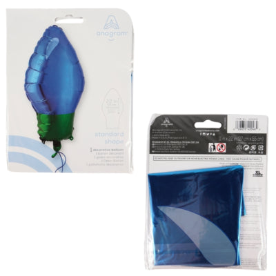Amscan Folie ballon kerstlamp blauw 55 cm | 25 stuks