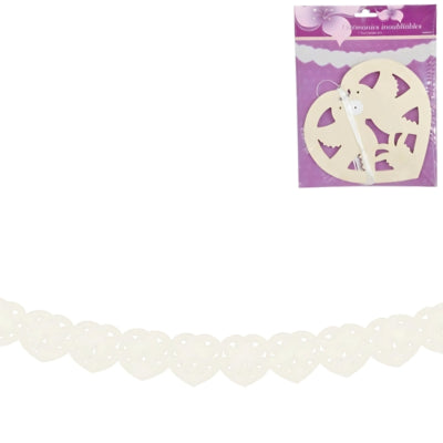 Slinger Love Dove papier ivoorkleurig 4 m | 24 stuks