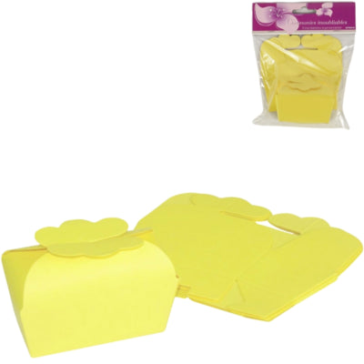 Mini cadeauverpakking Box geel 7,5 cm 5 stuks | 24 stuks