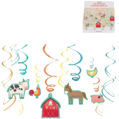 Amscan Spiraal hanger barnyard 61 cm set van 12 | 20 stuks
