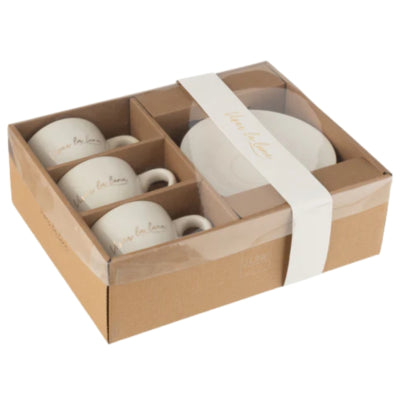 J-Line espressokopje met schotel 15 cm set van 6 | 4 stuks