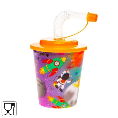 3D beker met rietje ruimte 250 ml | 24 stuks