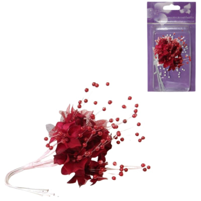 Kunstbloemen Pearl bordeaux 12 stuks | 24 stuks