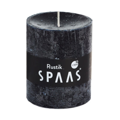 Spaas (r) stompkaars rustiek zwart 7 x 8 cm | 16 stuks