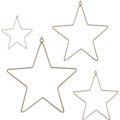 Hanger sterren Kerst goudkleurig 30 cm set van 4 | 10 stuks