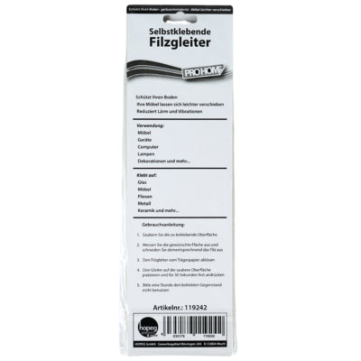 Pro Home vilt zelfklevend 9 x 25 cm 4 assorti | 100 stuks