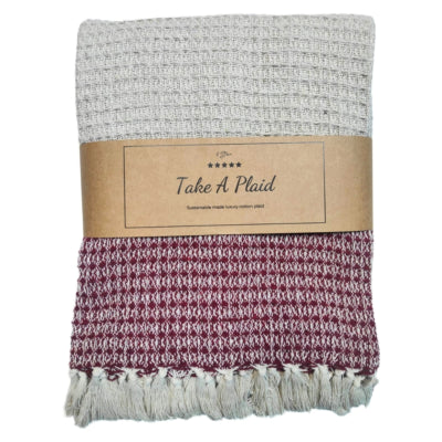Take A Plaid 12 gerecycled katoen rood 130 x 180 cm | 12 stuks