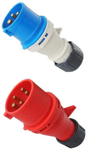 QwattPro cee stekker abs ip44 400v 32a 3p+a 6h rood - 2040022 - 2040022