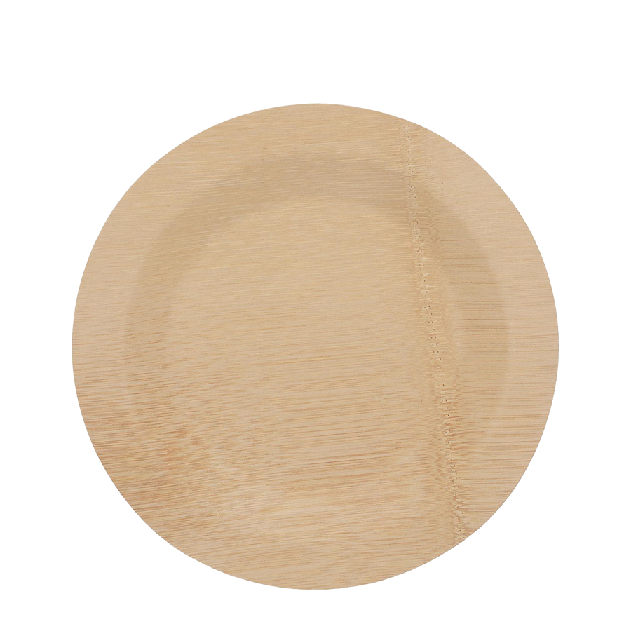 Pic Relaxdays wegwerpborden bamboe rond ø23cm 25 stuks