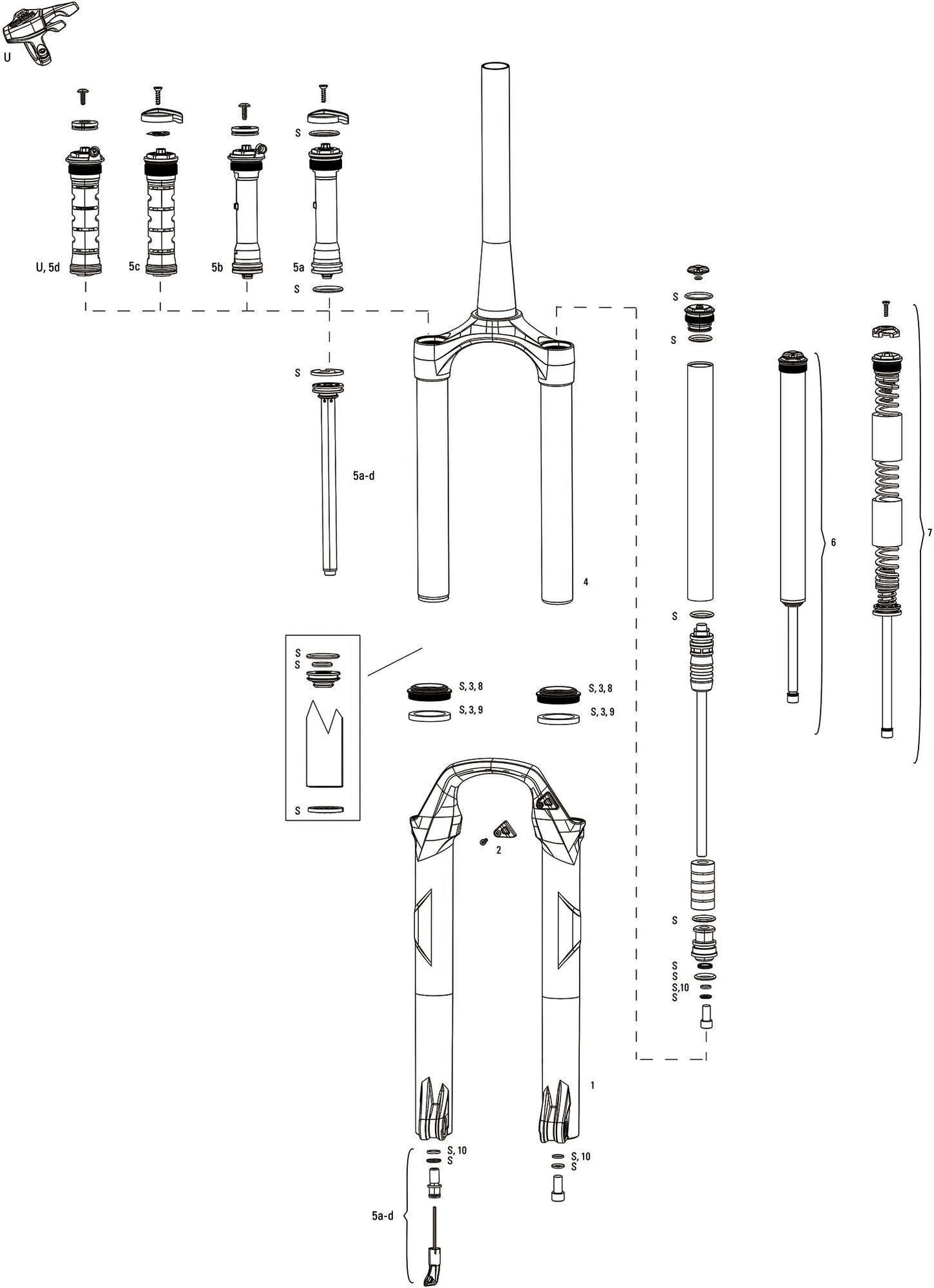 ROCKSHOX federgabel recon silver rl susp.fork rs recon sil.rl 1 1 8 black oneloc