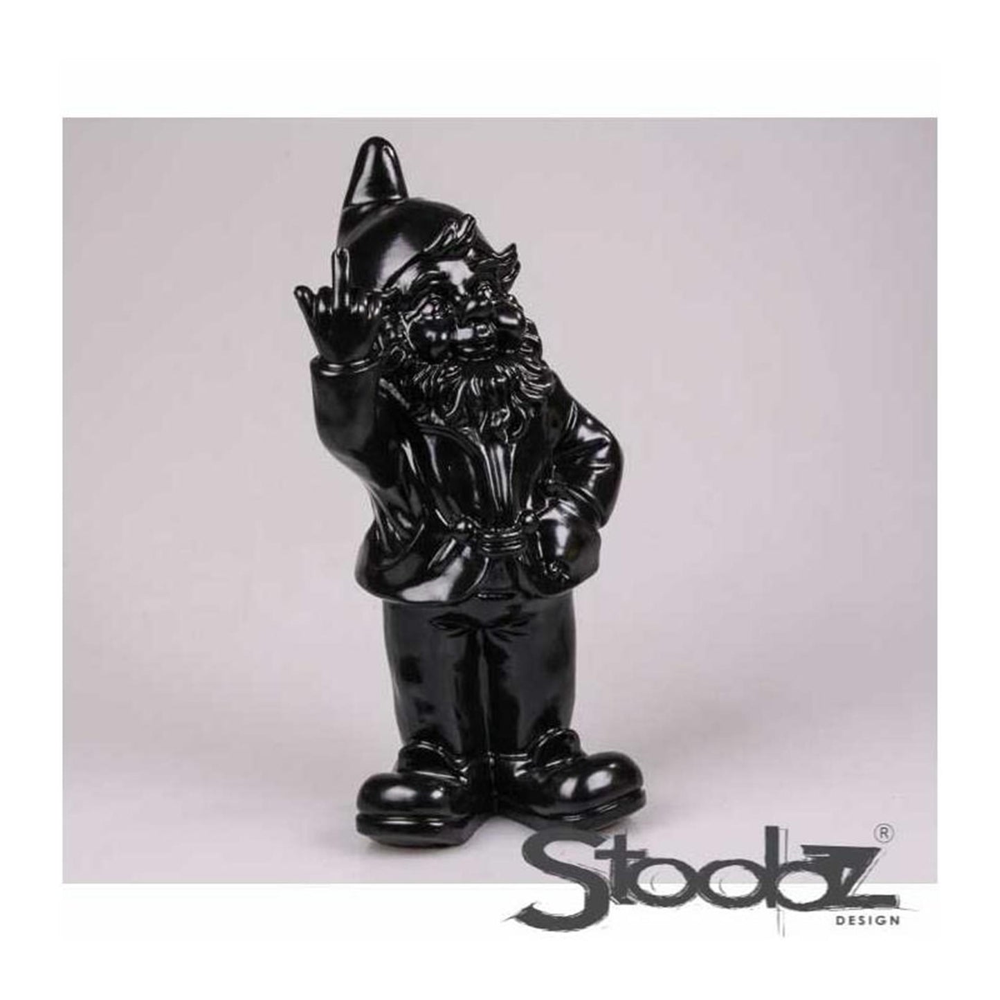 Stoobz Design Stoobz kabouter f*ck you zwart 20cm