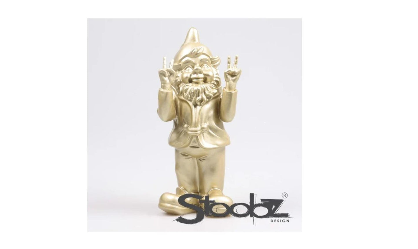 Stoobz Design Stoobz kabouter peace goud 13x11x31cm