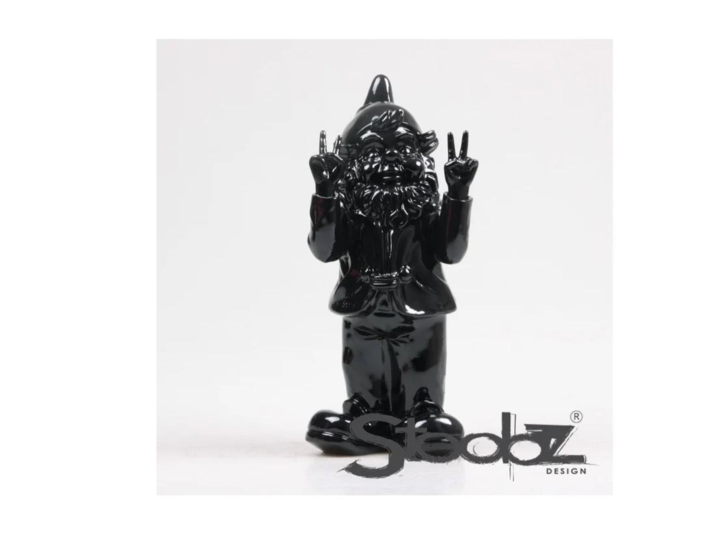 Stoobz Design Stoobz kabouter peace zwart 13x11x31cm