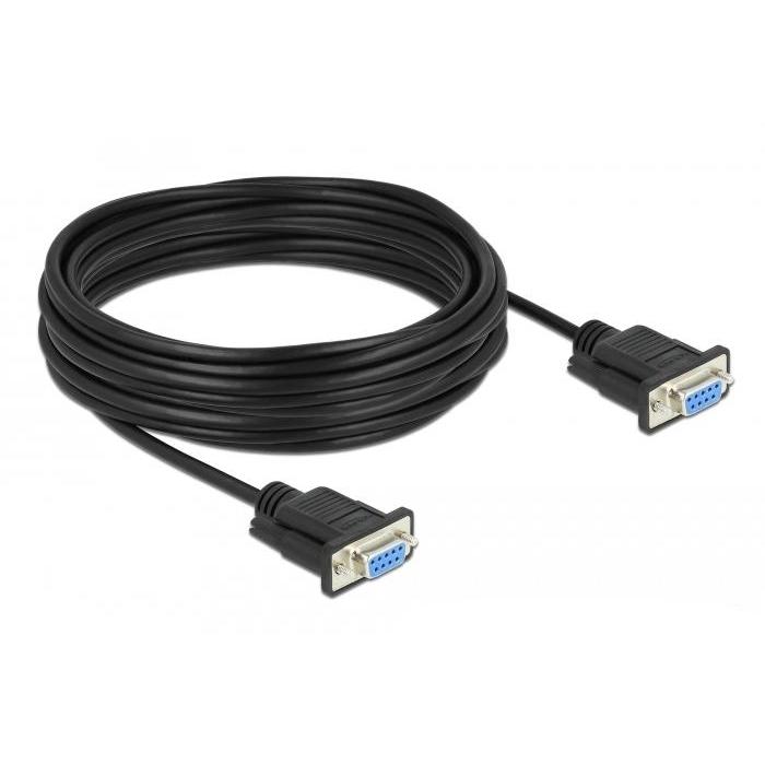 Delock Seriële Kabel RS-232 Sub-D9 Stekker naar Stekker 10 m Nulmodem