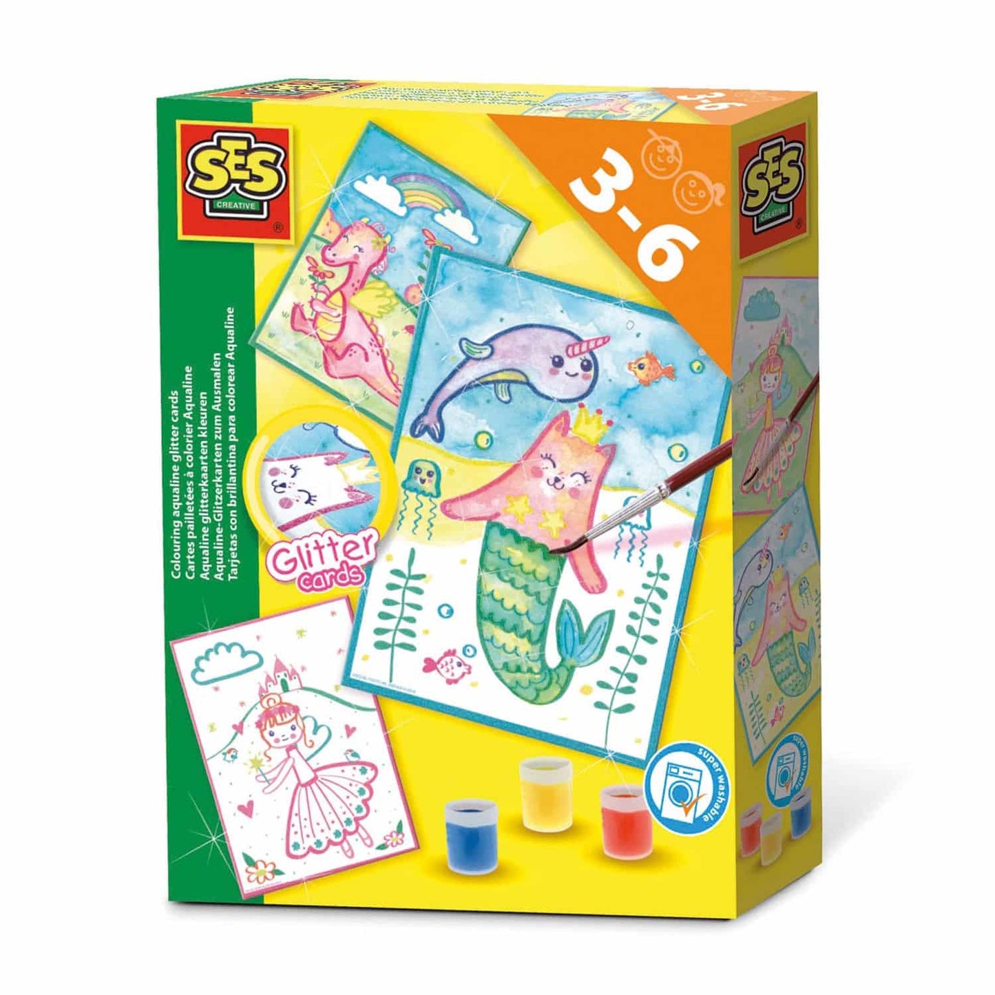 SES - aqualine glitterkaarten maken