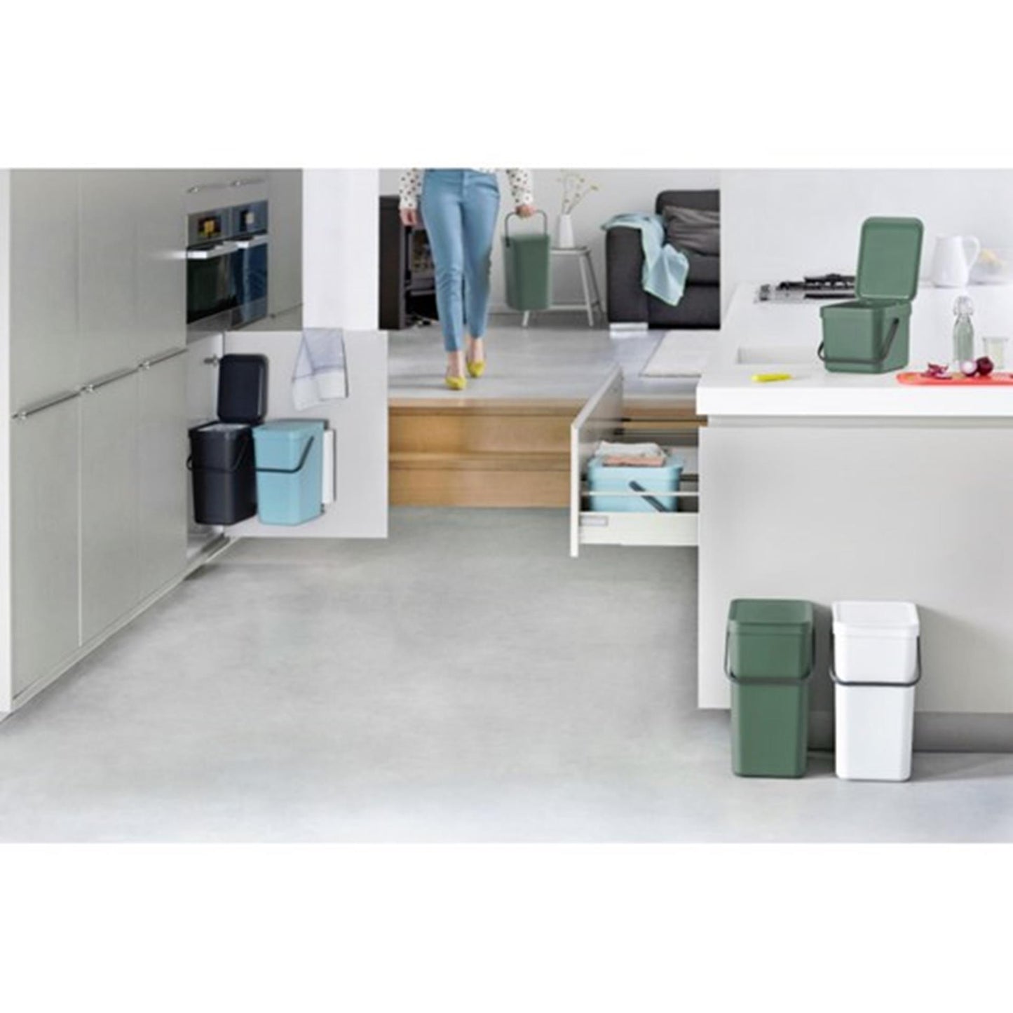 Brabantia sort go afvalbak 12l grijs