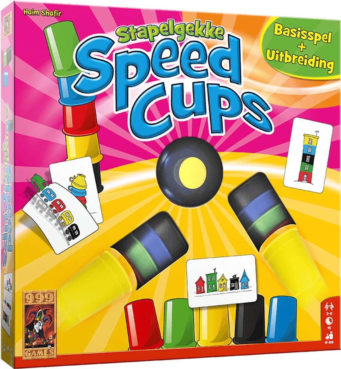 999Games 999 games stapelgekke speed cups actiespel, 6 spelers